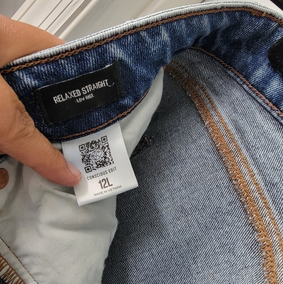 Express Light Blue Straight Leg Jeans - Picture 6 of 7